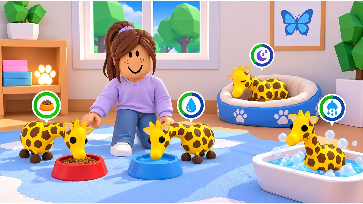Age all 4 pets to Full Grown