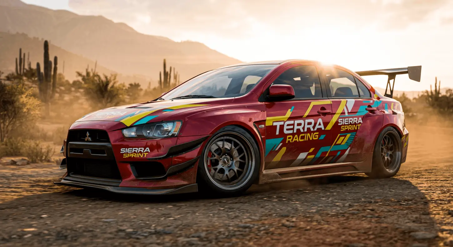 Mitsubishi Lancer Evolution X GSR WP Large - Drift car in FH5